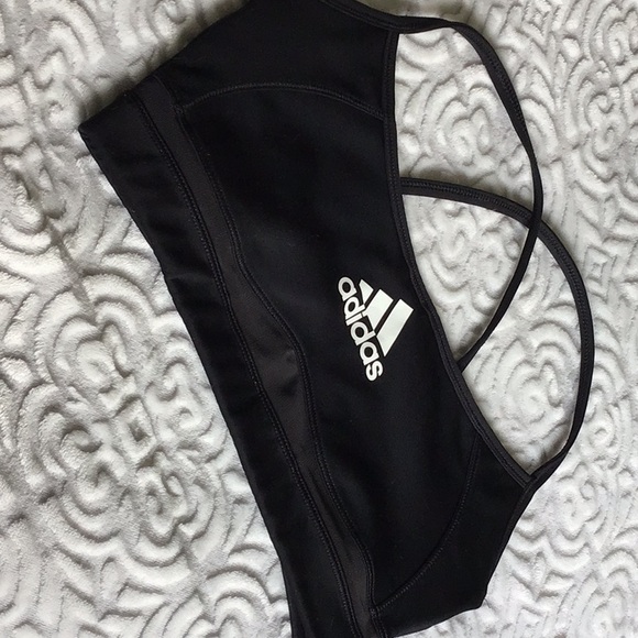 Adidas Black Classic Crossed Back Climalite Sports Bra S/P - Picture 3 of 11